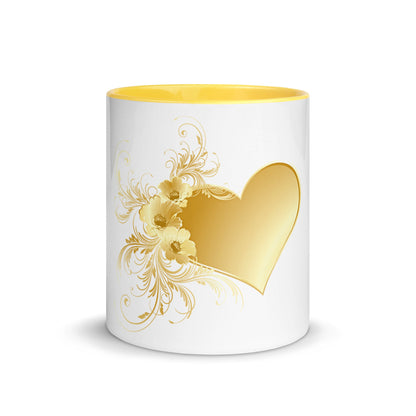 Mug Prestige™ Blanc à Intérieur Coloré Cœur d'or - Prestige SXM