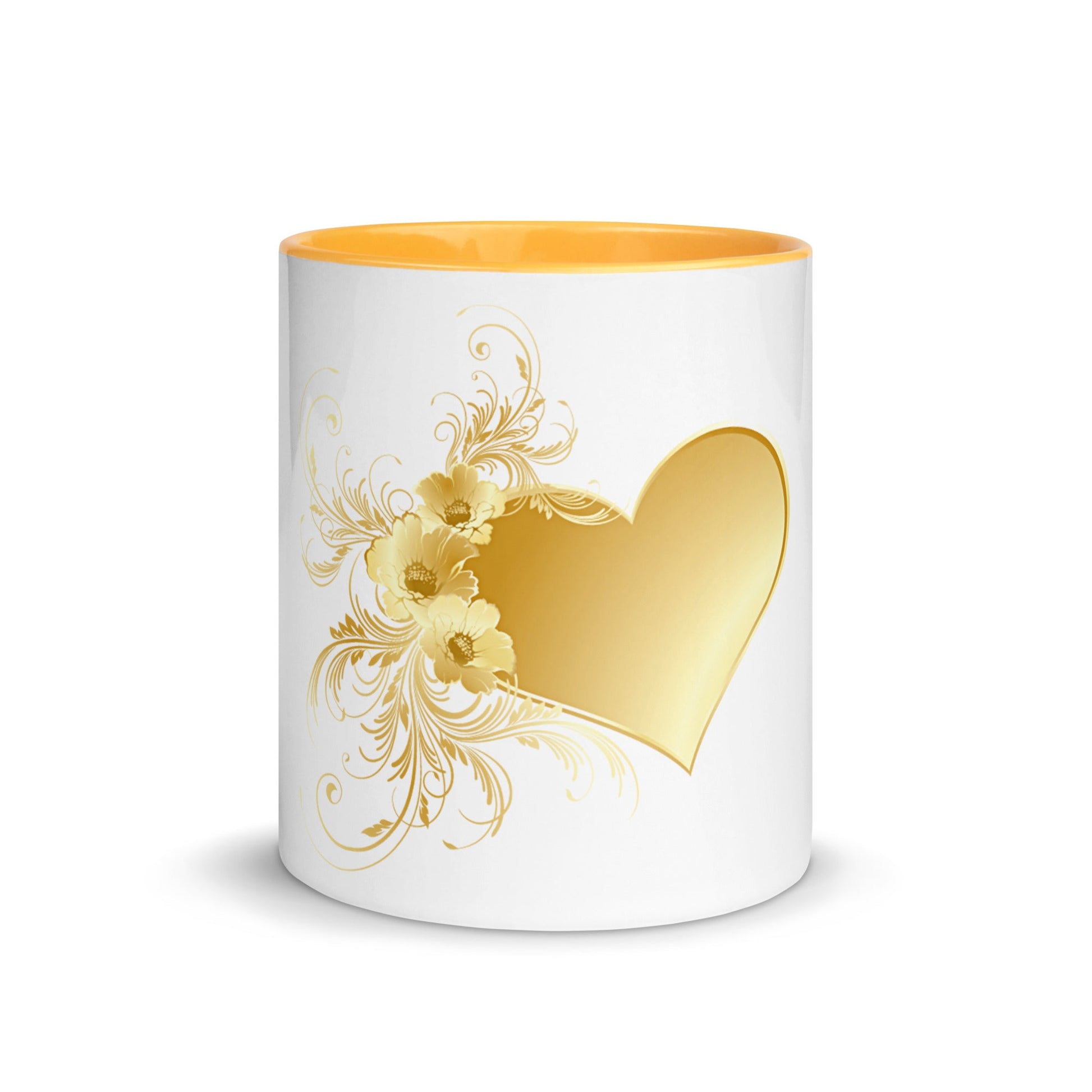 Mug Prestige™ Blanc à Intérieur Coloré Cœur d'or - Prestige SXM