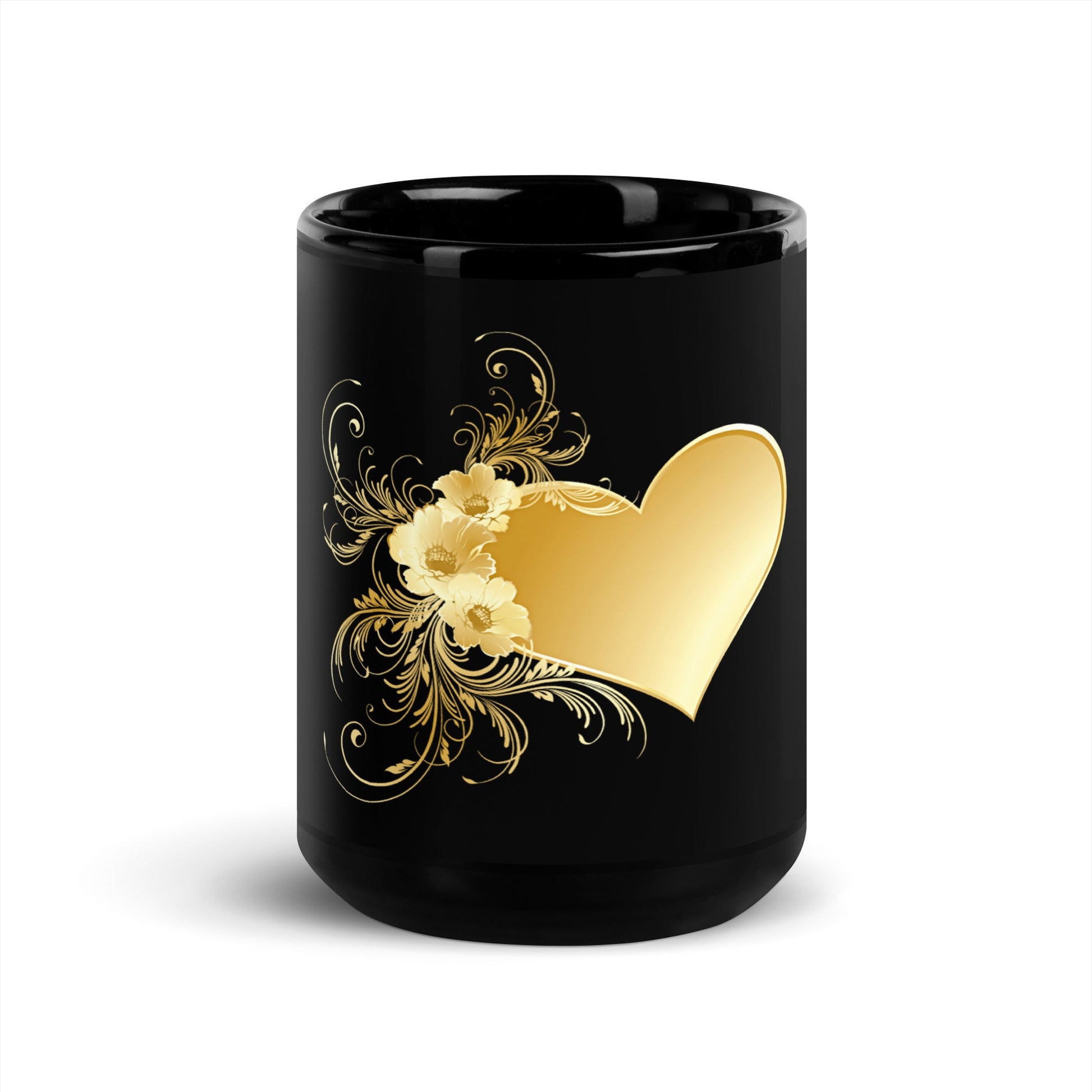 Mug Prestige™ Noir Brillant Coeur D'Or - Prestige SXM