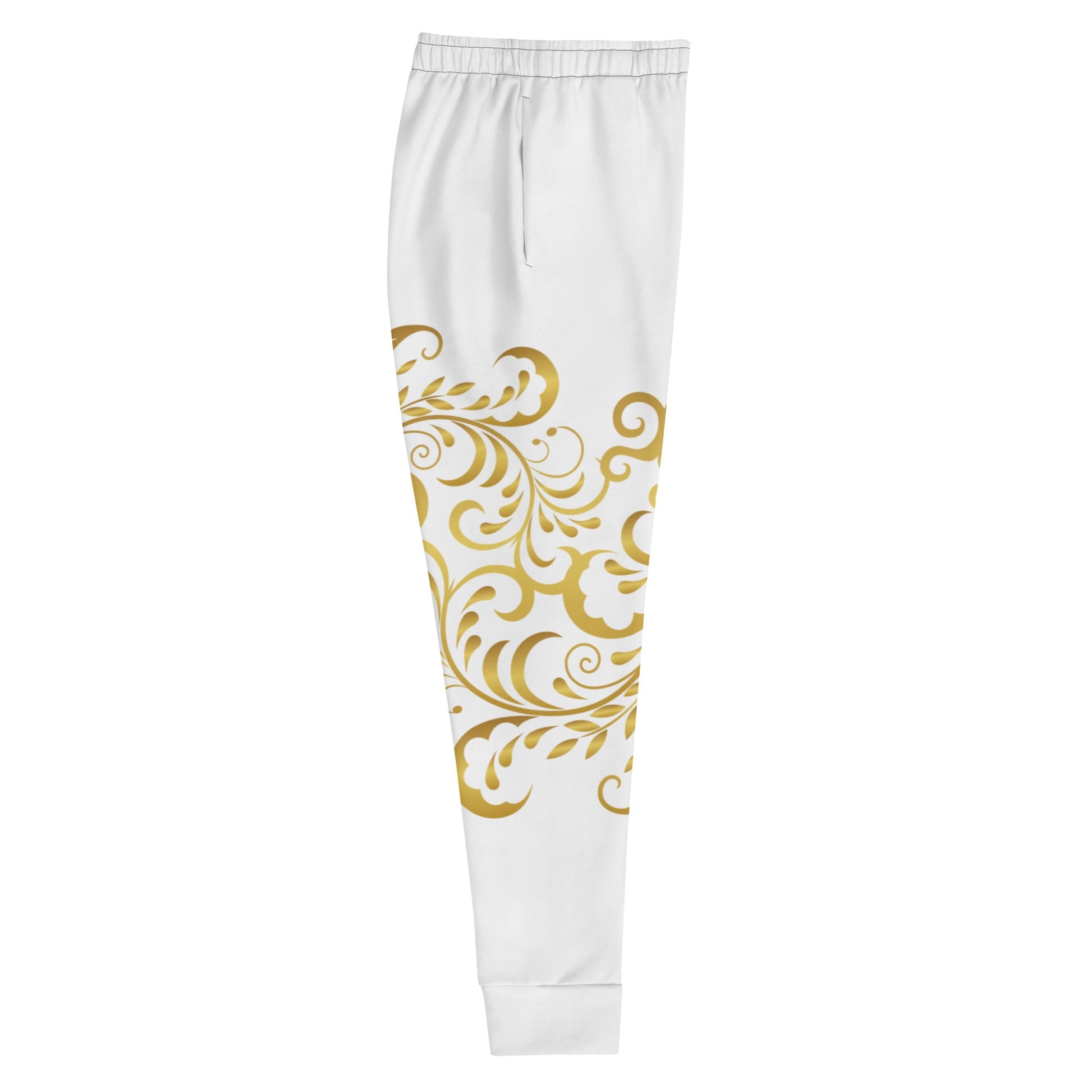 Pantalon de Jogging Prestige™ Blanc et Or Floraison Pour Femme - Prestige SXM