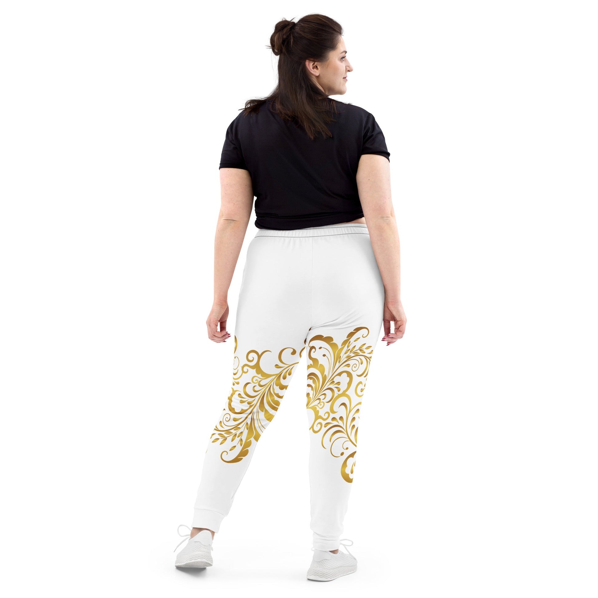 Pantalon de Jogging Prestige™ Blanc et Or Floraison Pour Femme - Prestige SXM