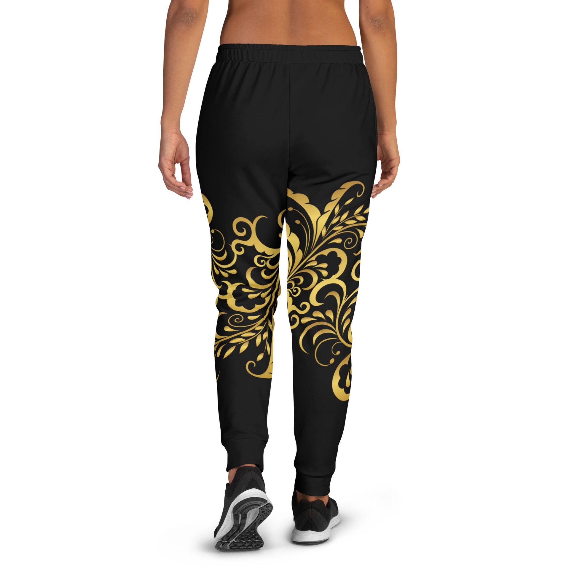 Pantalon de Jogging Prestige™ Noir et Or Floraison Pour Femme - Prestige SXM