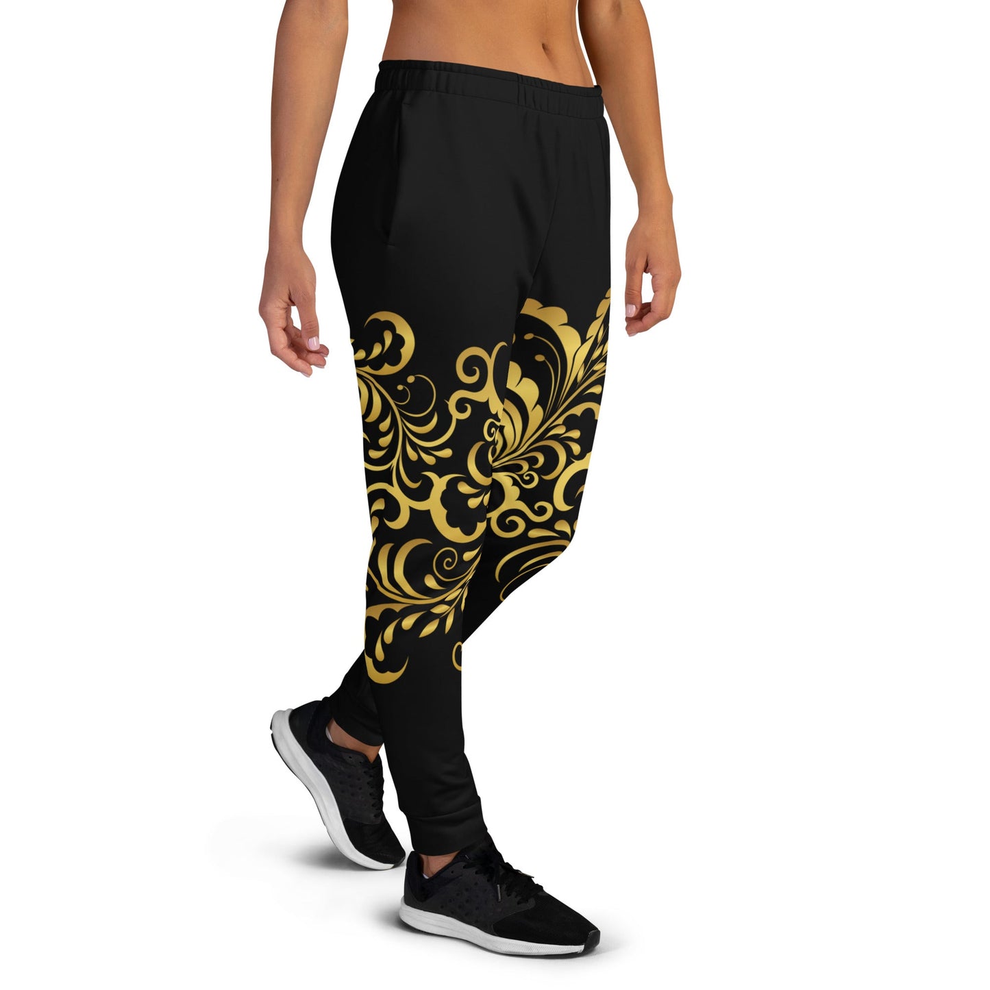 Pantalon de Jogging Prestige™ Noir et Or Floraison Pour Femme - Prestige SXM