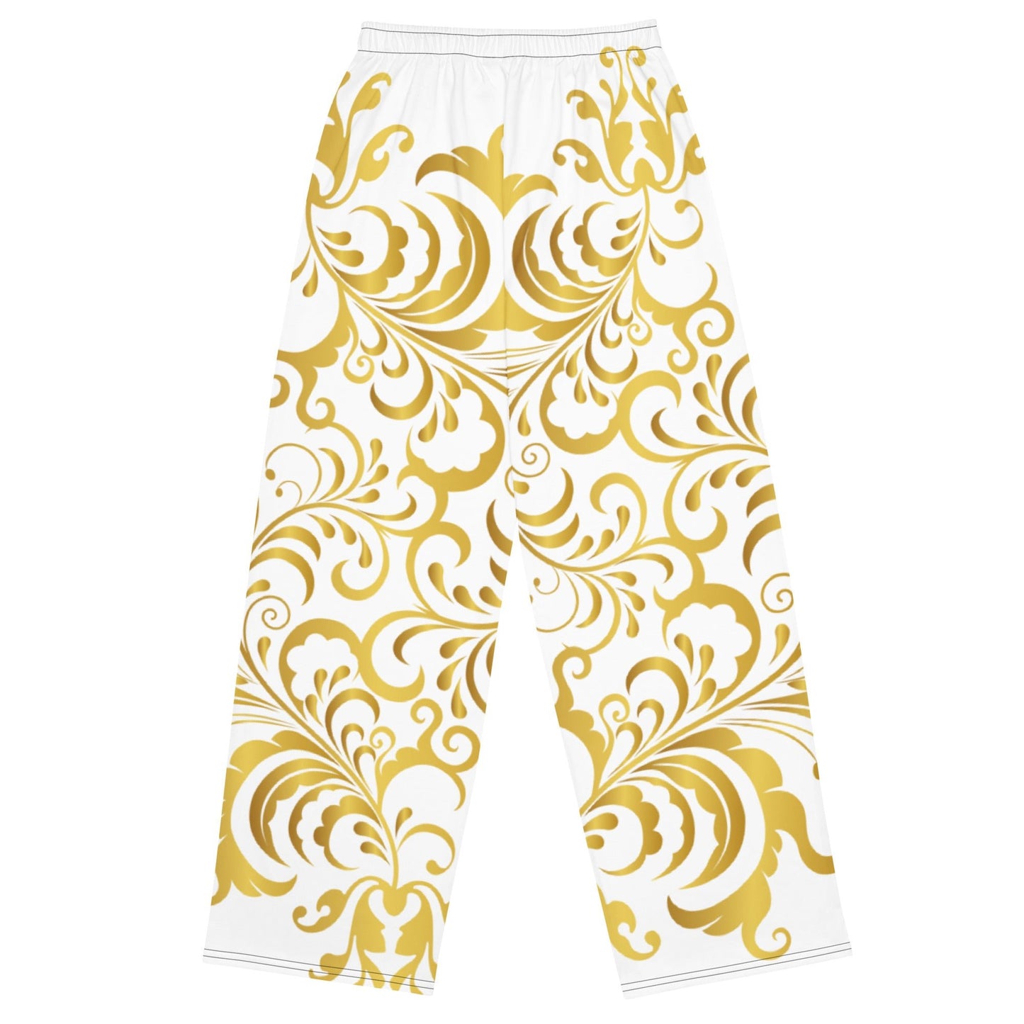 Pantalon large Prestige™ Blanc et Or Floraison Unisexe - Prestige SXM