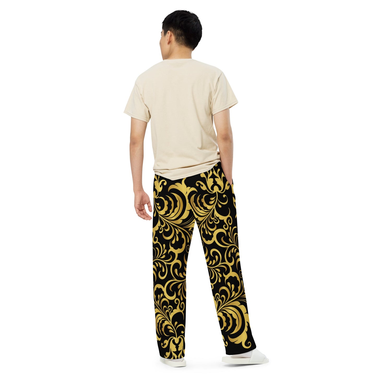 Pantalon large Prestige™ Noir et Or Floraison Unisexe - Prestige SXM