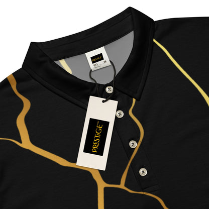 Polo cintré homme Prestige™ Noir Blanc et Or Filament - Prestige SXM