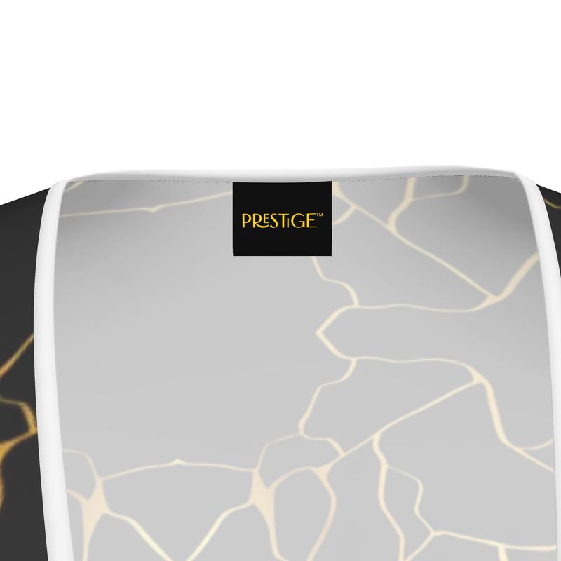 Robe à volants en tissu Haut de Gamme Prestige™ Noir et Or Filament - Prestige SXM