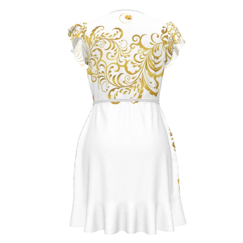 Robe à volants Prestige™ Blanc et Or Floraison - Prestige SXM