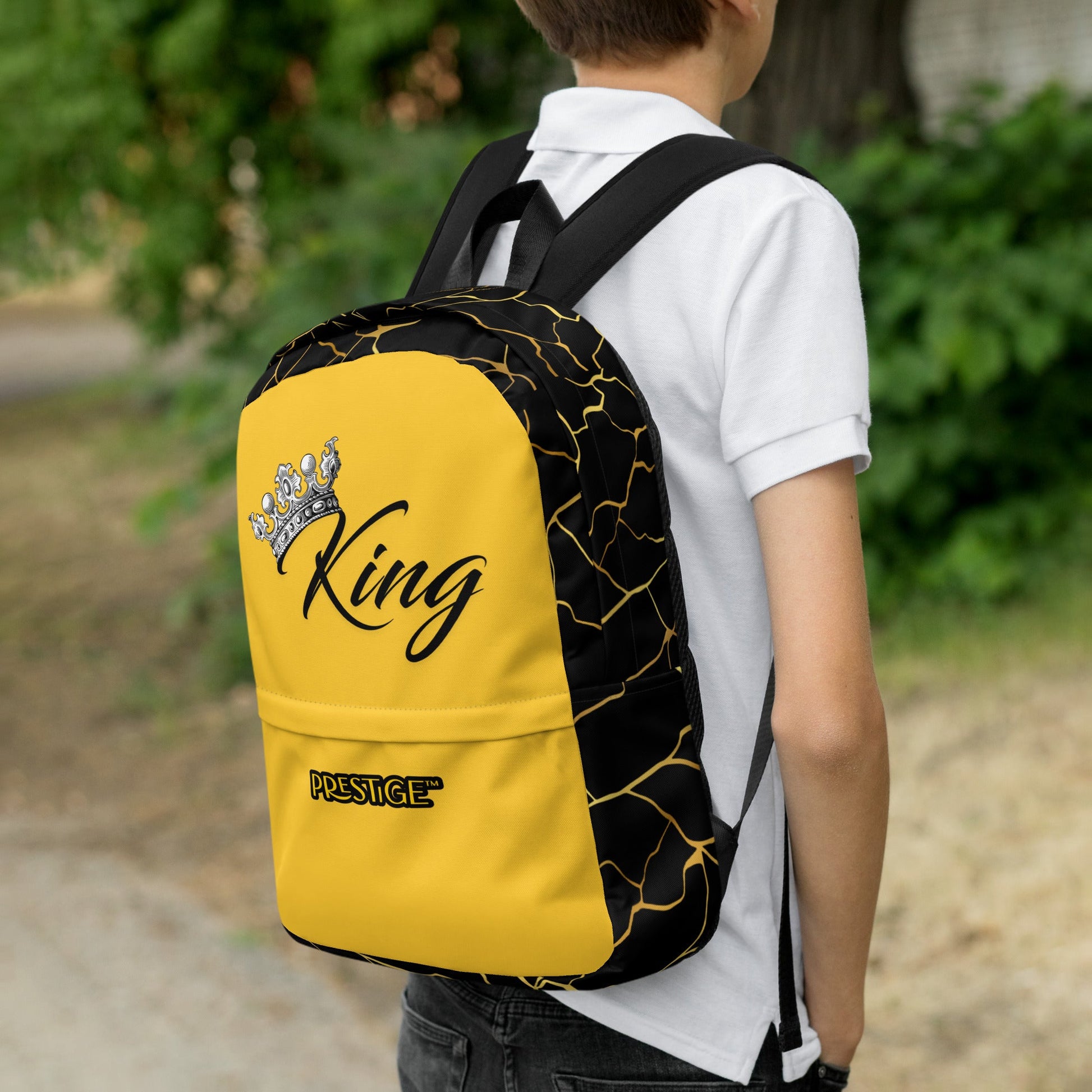 Sac à dos Prestige™ Noir et Jaune Filament d'Or "KING" - Prestige SXM