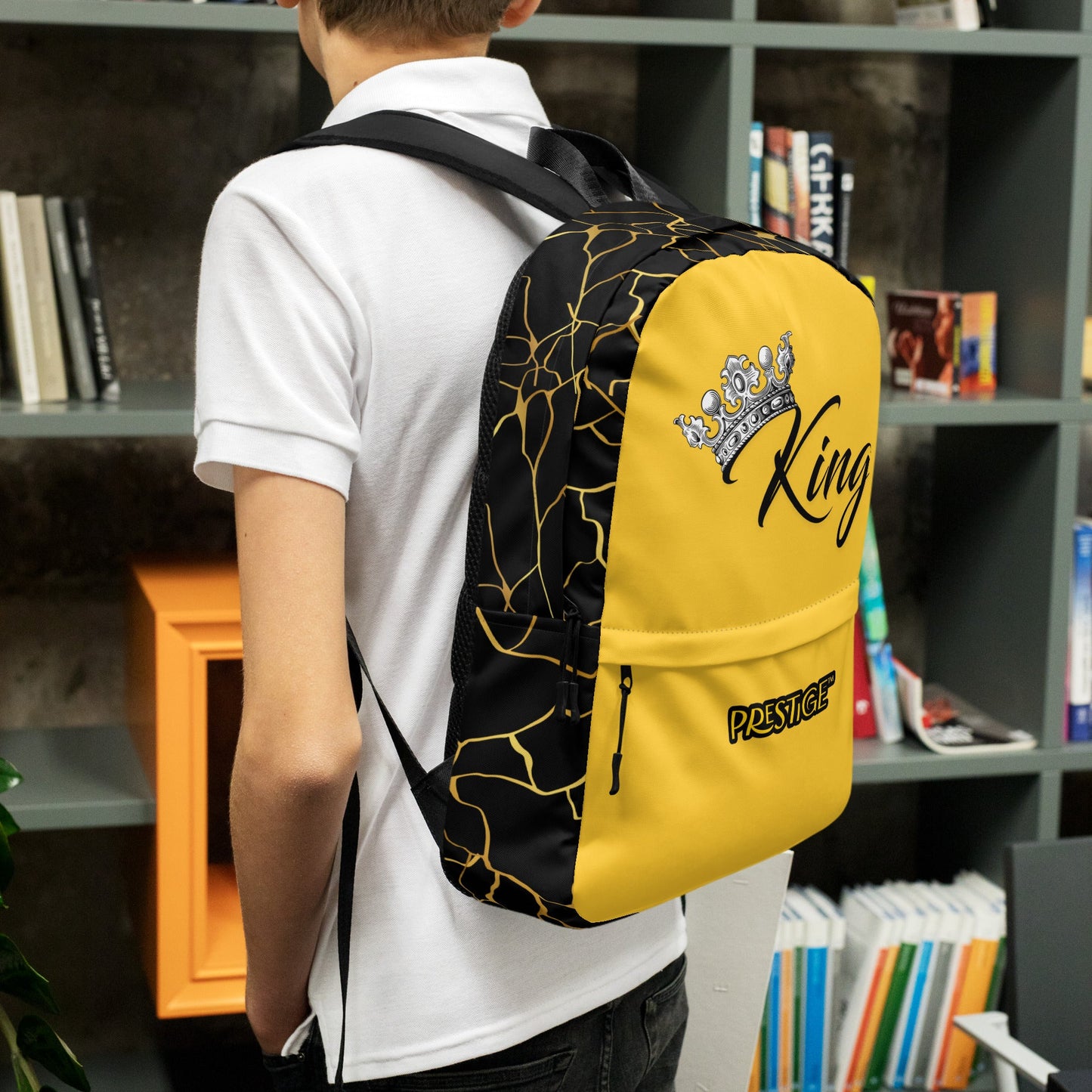 Sac à dos Prestige™ Noir et Jaune Filament d'Or "KING" - Prestige SXM