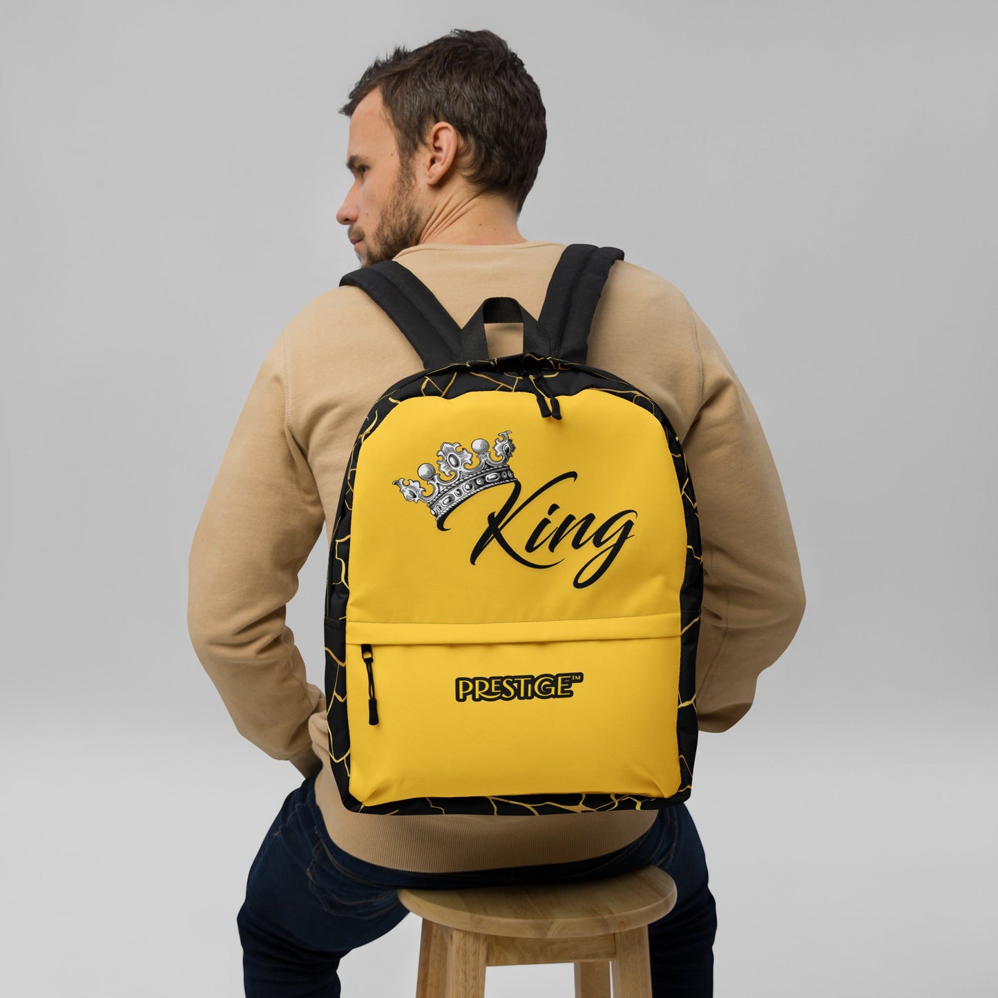 Sac à dos Prestige™ Noir et Jaune Filament d'Or "KING" - Prestige SXM