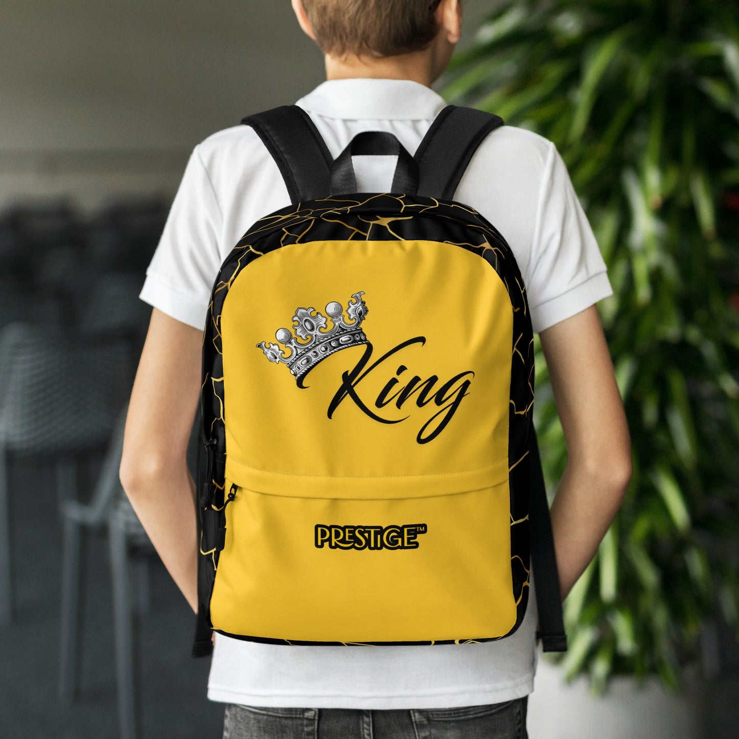 Sac à dos Prestige™ Noir et Jaune Filament d'Or "KING" - Prestige SXM