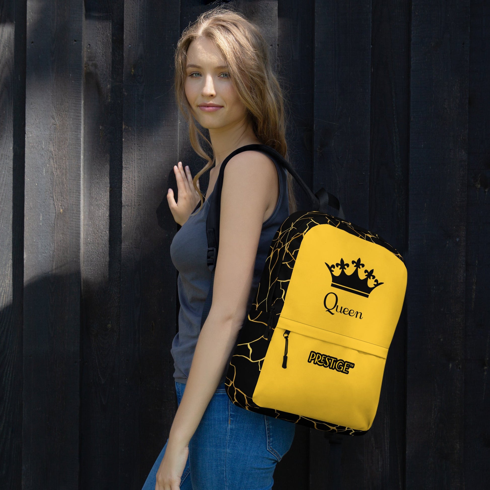 Sac à dos Prestige™ Noir et Jaune Filament d'Or "QUEEN" - Prestige SXM