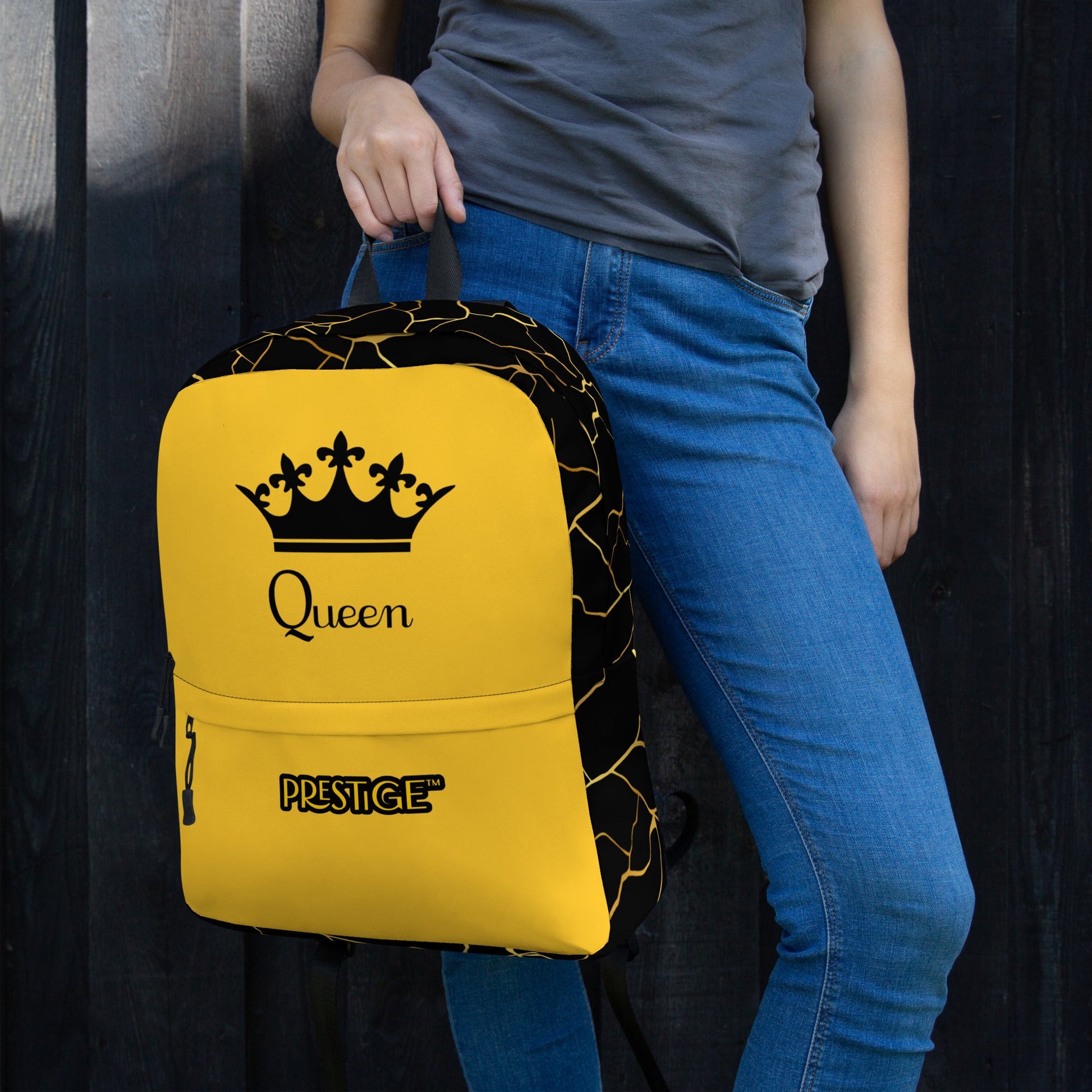 Sac à dos Prestige™ Noir et Jaune Filament d'Or "QUEEN" - Prestige SXM