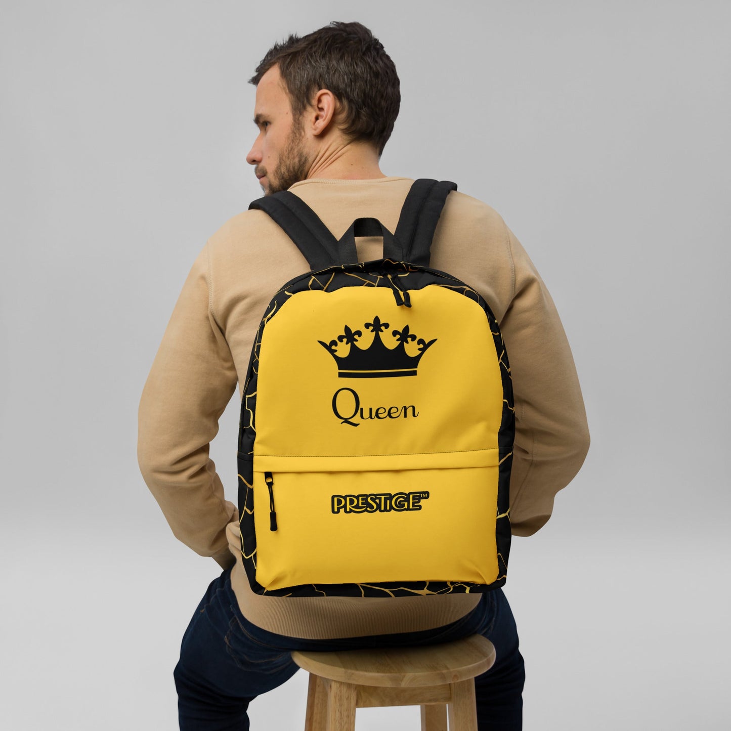 Sac à dos Prestige™ Noir et Jaune Filament d'Or "QUEEN" - Prestige SXM