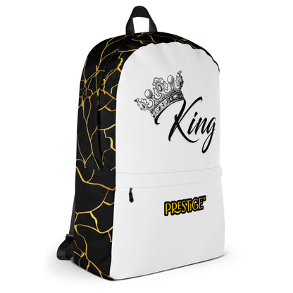 Sac à dos unisexe Prestige™ Noir et Blanc Filament d'Or "KING" - Prestige SXM