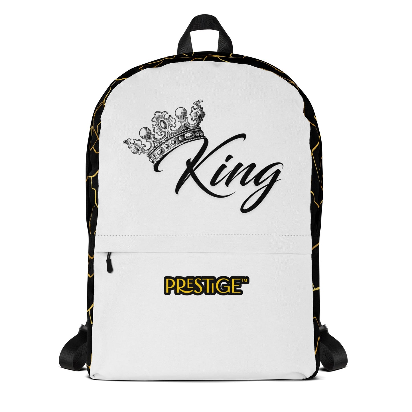 Sac à dos unisexe Prestige™ Noir et Blanc Filament d'Or "KING" - Prestige SXM