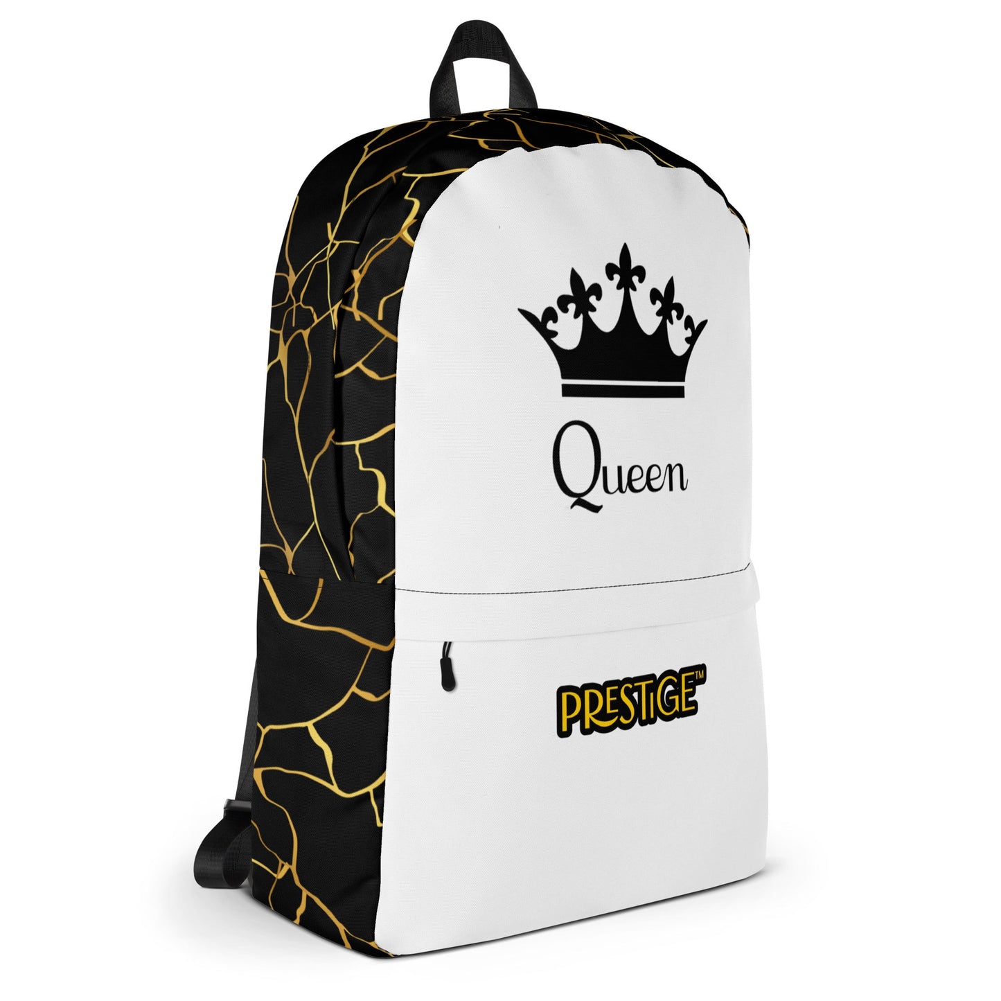 Sac à dos unisexe Prestige™ Noir et Blanc Filament d'Or "QUEEN" - Prestige SXM