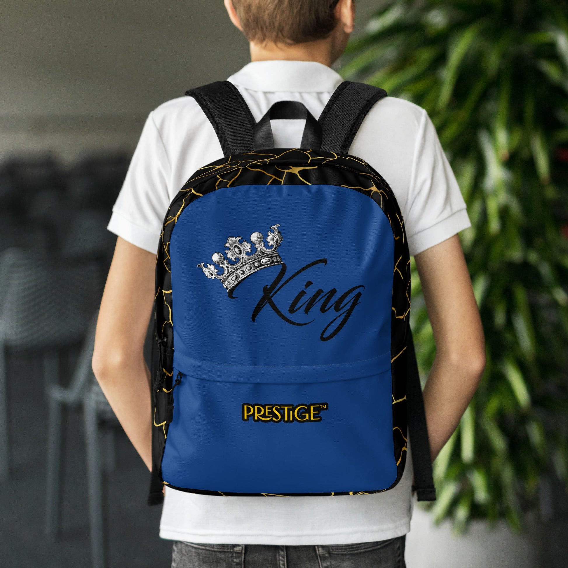 Sac à dos unisexe Prestige™ Noir et Navy Filament d'Or "KING" - Prestige SXM