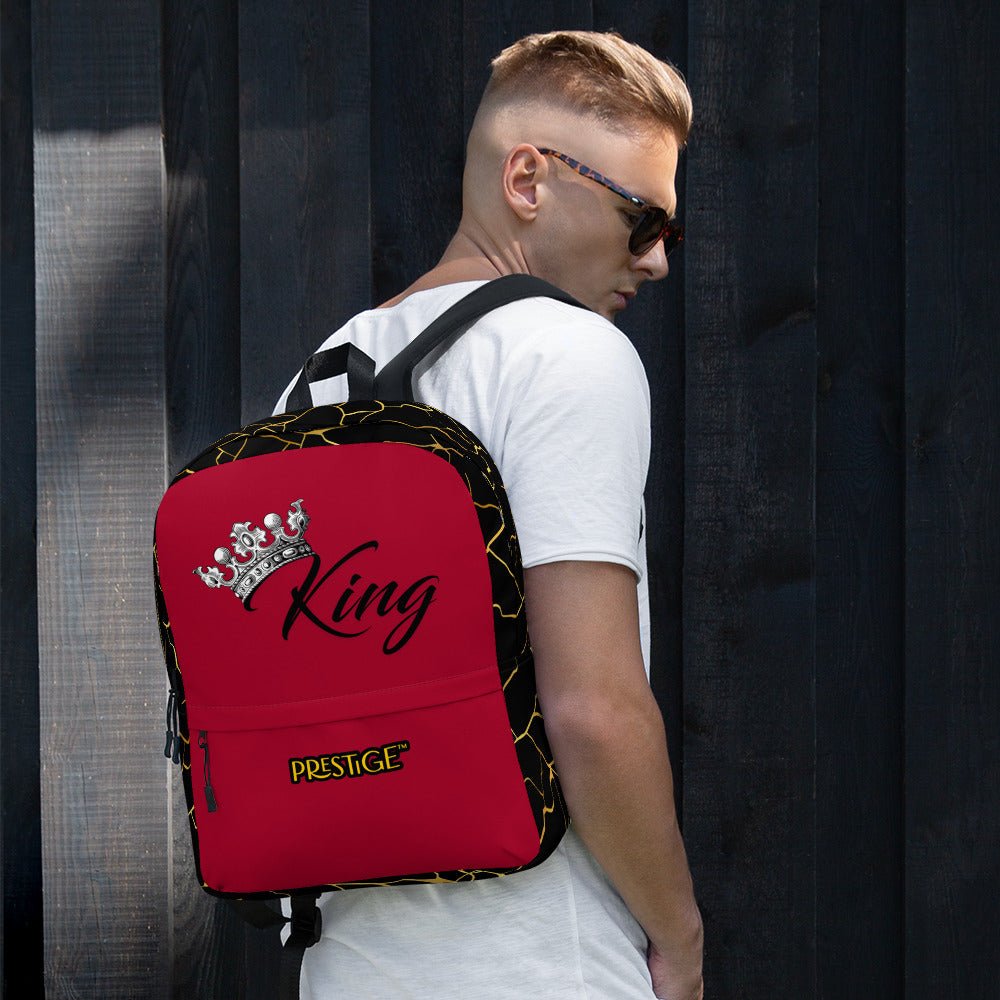 Sac à dos unisexe Prestige™ Noir et Vin Filament d'Or "KING" - Prestige SXM