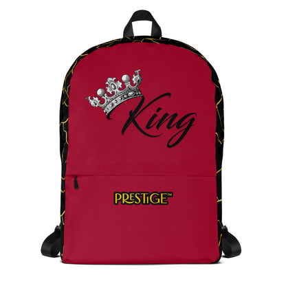 Sac à dos unisexe Prestige™ Noir et Vin Filament d'Or "KING" - Prestige SXM