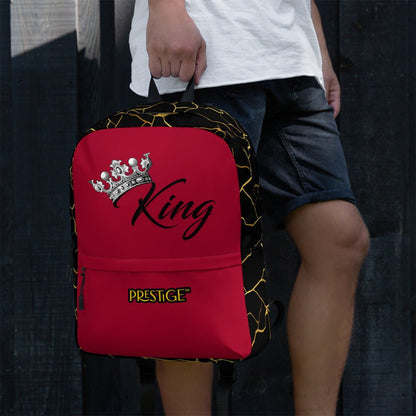 Sac à dos unisexe Prestige™ Noir et Vin Filament d'Or "KING" - Prestige SXM