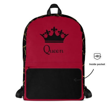 Sac à dos unisexe Prestige™ Noir et Vin Filament d'Or "QUEEN" - Prestige SXM