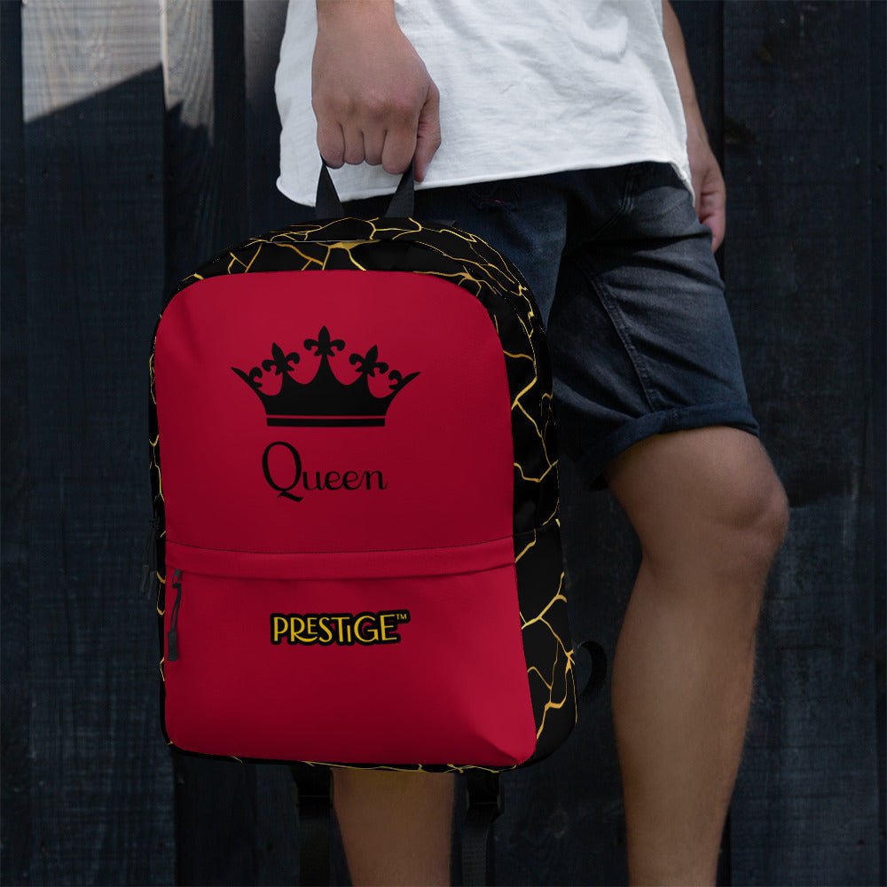 Sac à dos unisexe Prestige™ Noir et Vin Filament d'Or "QUEEN" - Prestige SXM