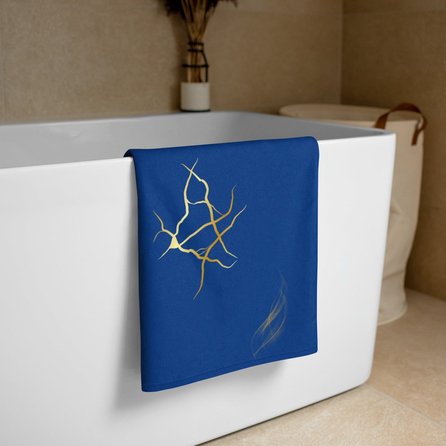 Serviette Prestige™ Bleu Royal et Or - Prestige SXM