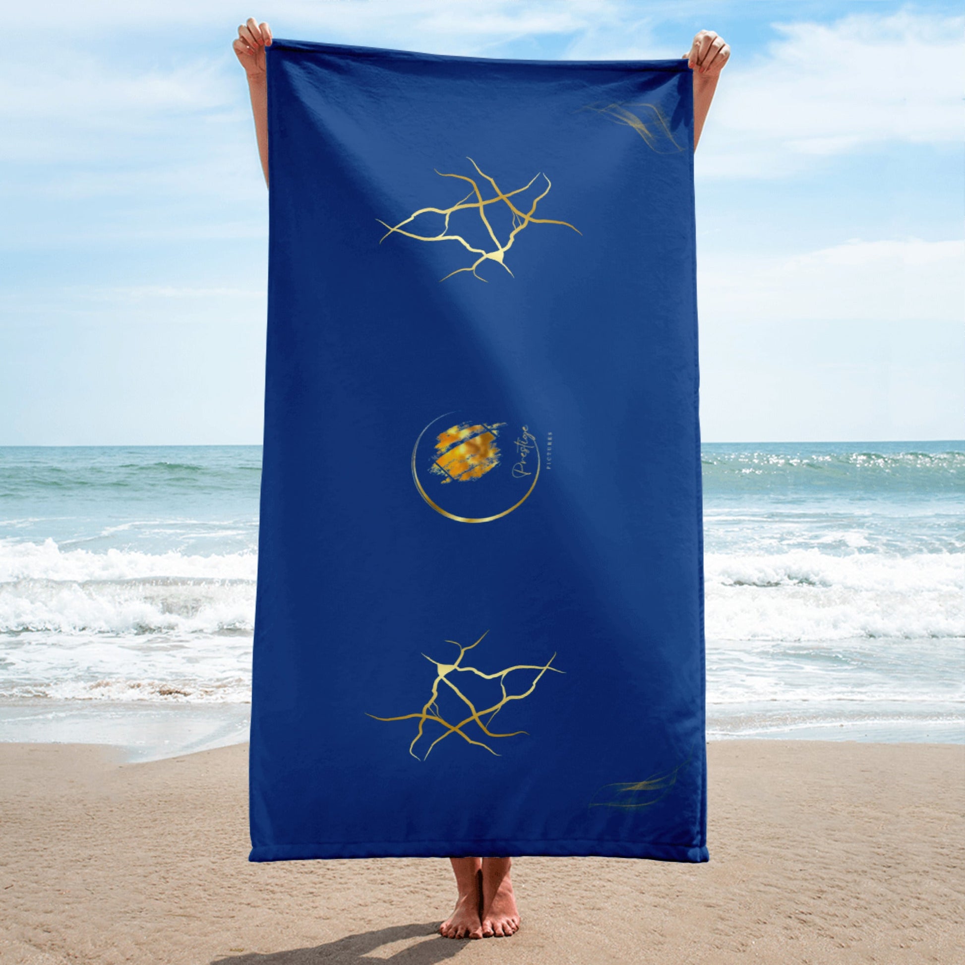 Serviette Prestige™ Bleu Royal et Or - Prestige SXM