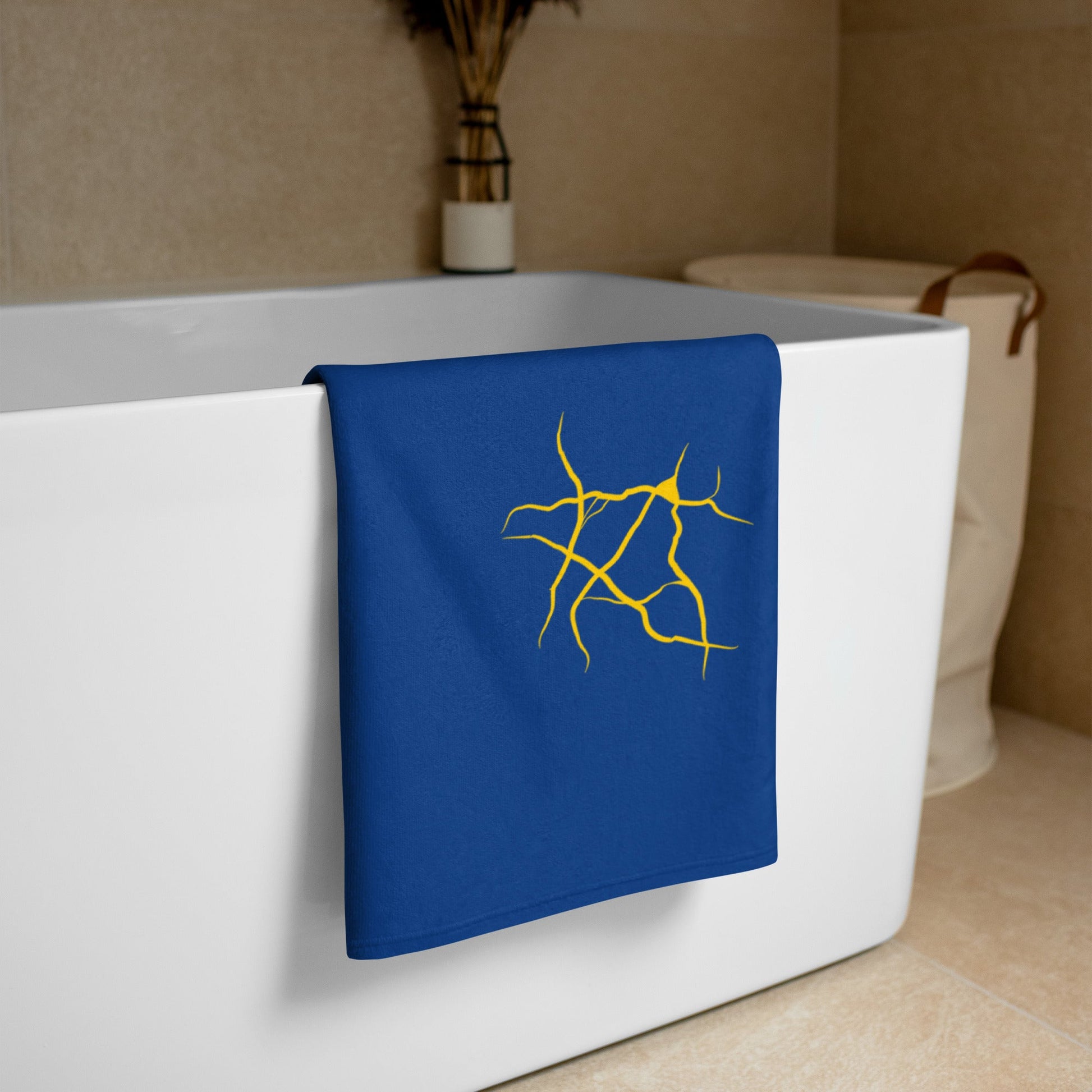 Serviette Prestige™ Bleu Royal et Or Dragon - Prestige SXM