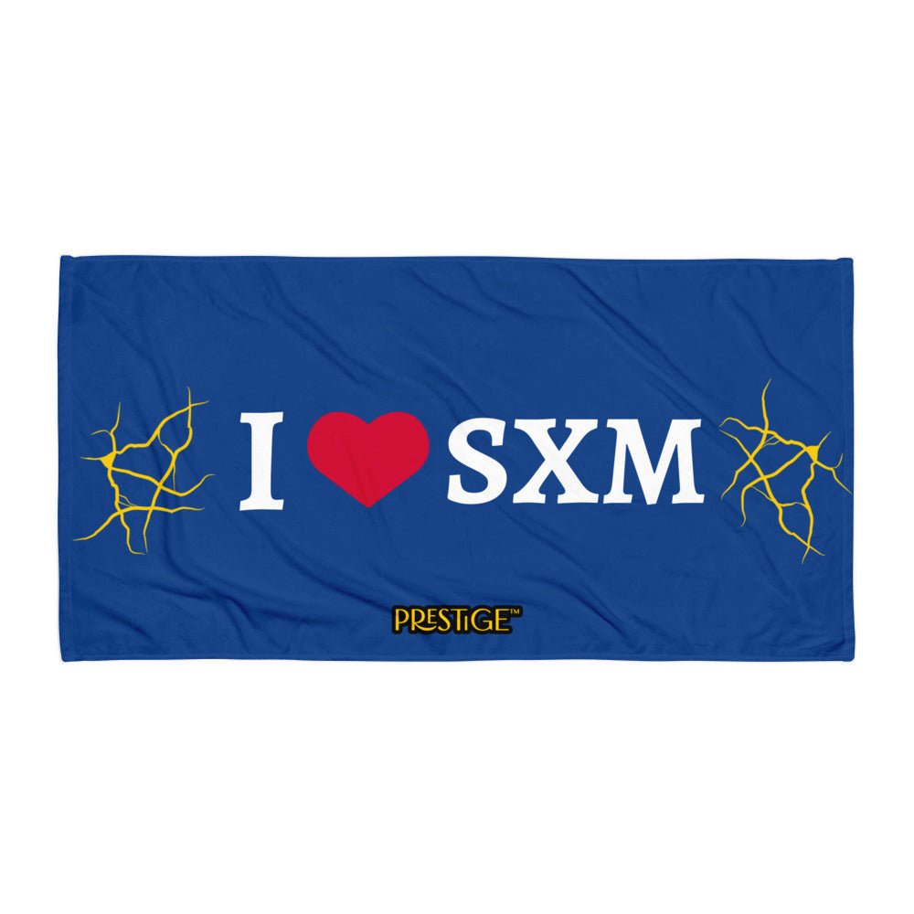 Serviette Prestige™ LOVE SXM Bleu et Or - Prestige SXM