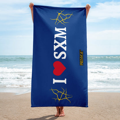 Serviette Prestige™ LOVE SXM Bleu et Or - Prestige SXM