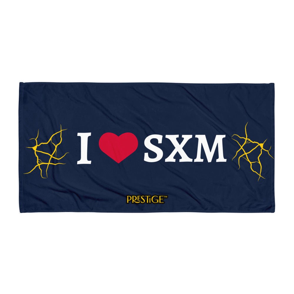 Serviette Prestige™ LOVE SXM Bleu Marine et Or - Prestige SXM