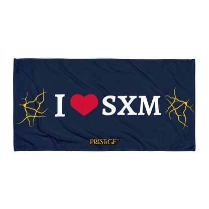 Serviette Prestige™ LOVE SXM Bleu Marine et Or - Prestige SXM