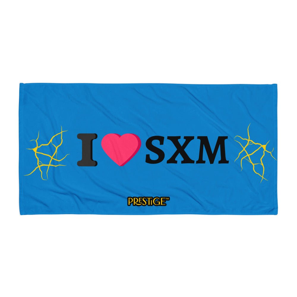 Serviette Prestige™ LOVE SXM Bleu Royal et Or - Prestige SXM