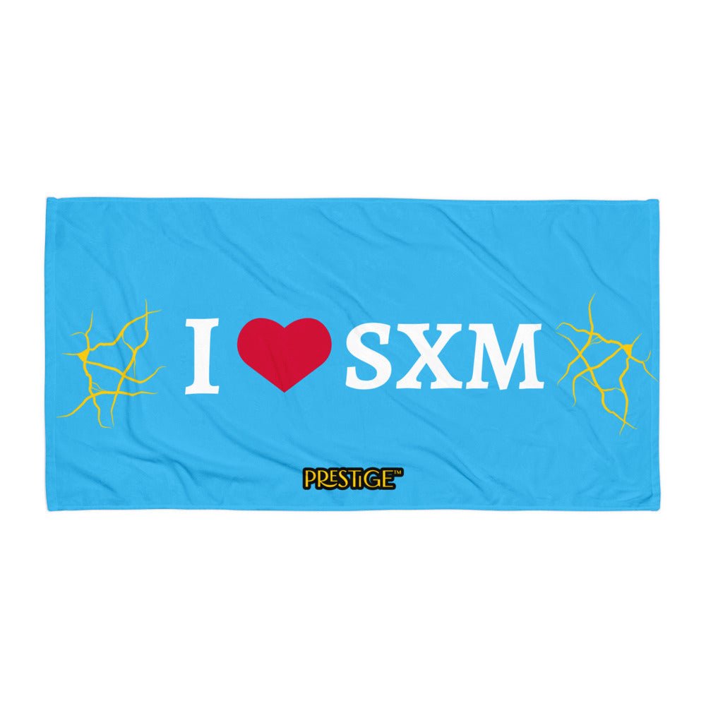 Serviette Prestige™ LOVE SXM Bleu Turquoise et Or - Prestige SXM