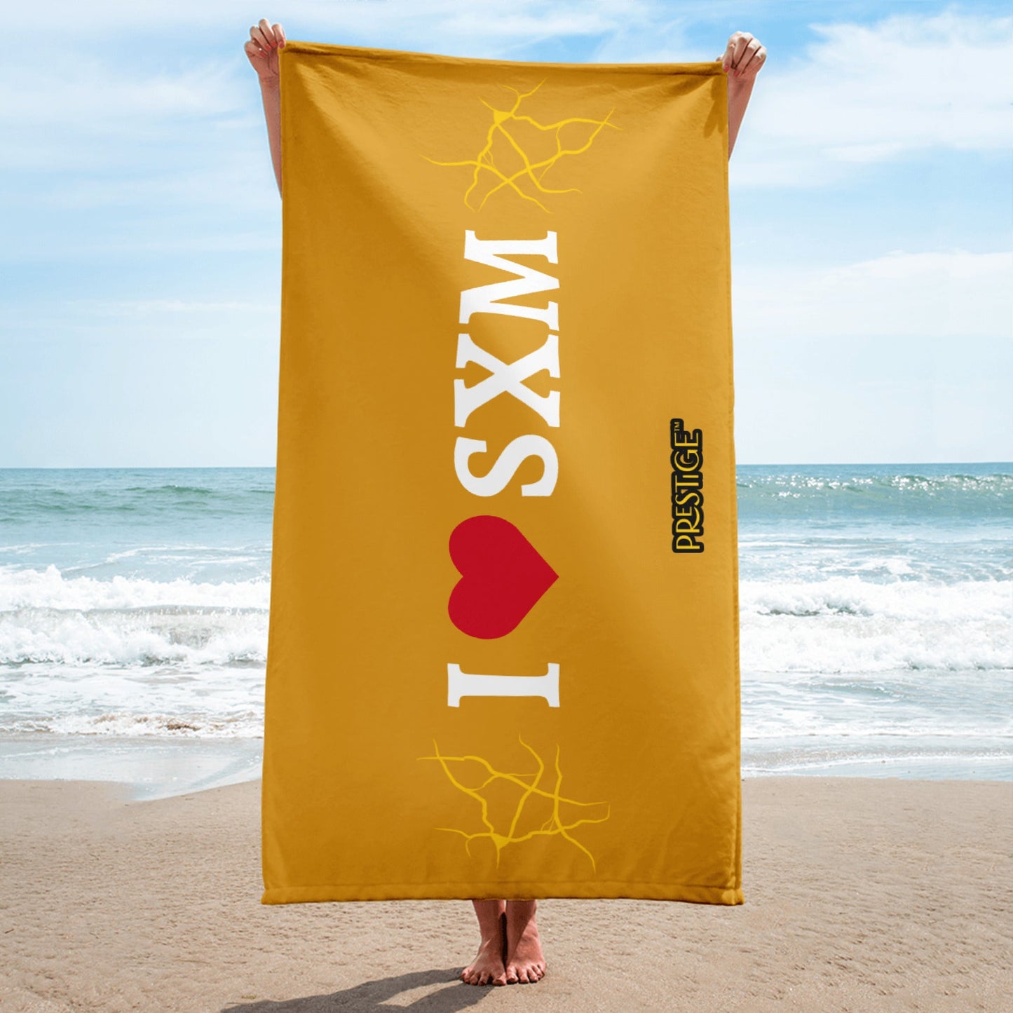 Serviette Prestige™ LOVE SXM Moutarde et Or - Prestige SXM