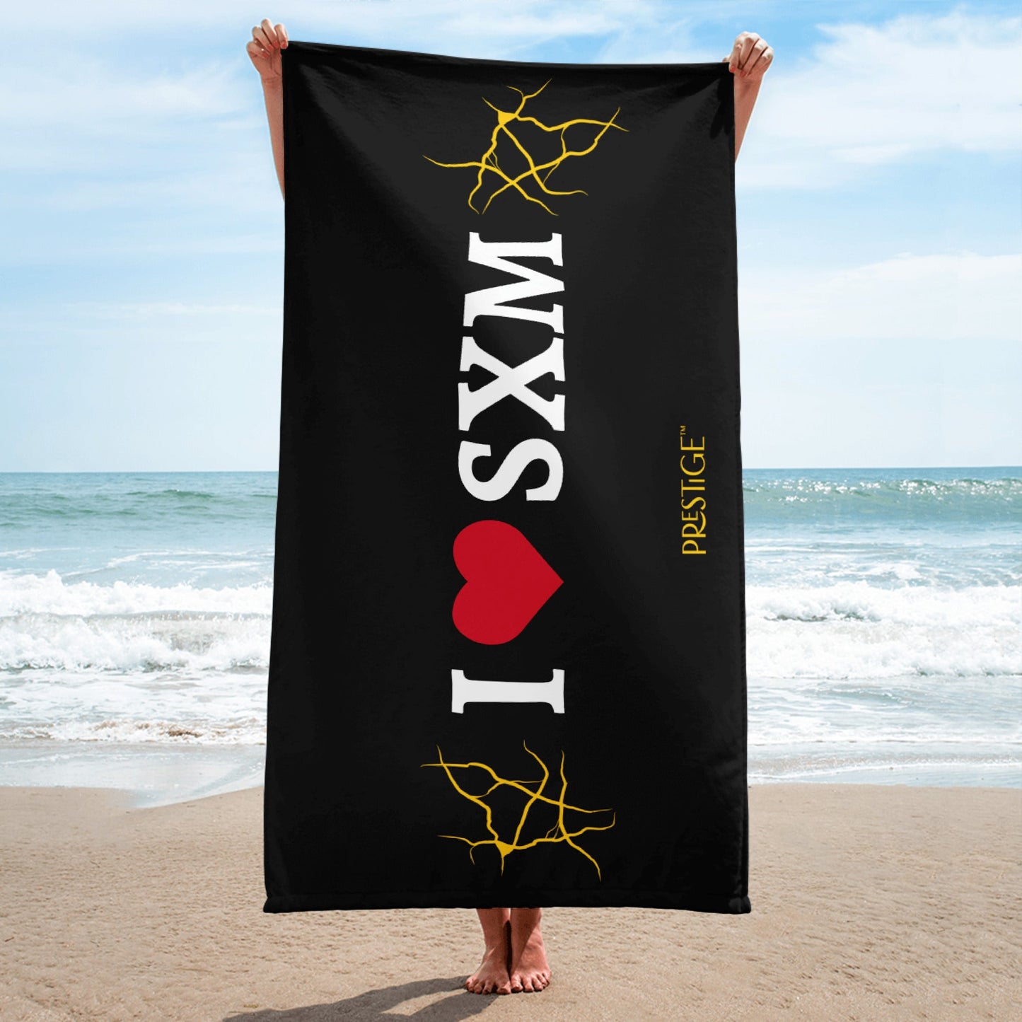 Serviette Prestige™ LOVE SXM Noir et Or - Prestige SXM