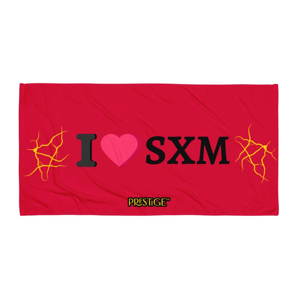 Serviette Prestige™ LOVE SXM Rouge Carmine et Or - Prestige SXM