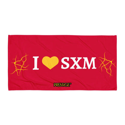 Serviette Prestige™ LOVE SXM Rouge et Coeur d'Or - Prestige SXM