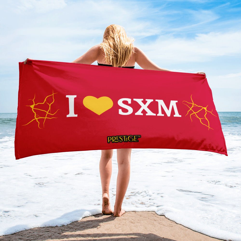 Serviette Prestige™ LOVE SXM Rouge et Coeur d'Or - Prestige SXM