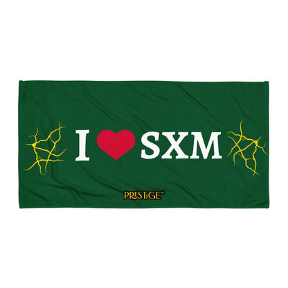 Serviette Prestige™ LOVE SXM Vert Forêt et Or - Prestige SXM