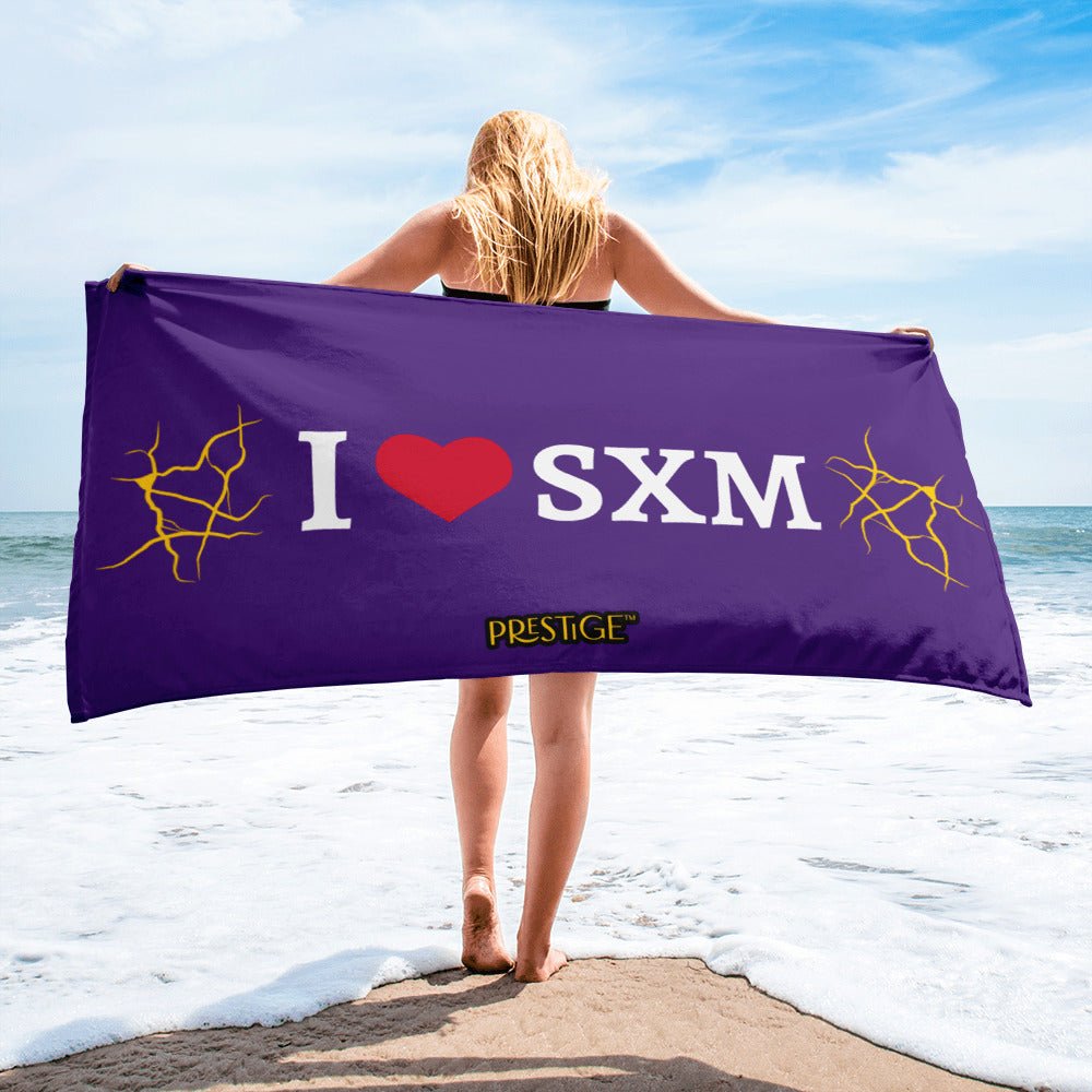 Serviette Prestige™ LOVE SXM Violet Indigo et Or - Prestige SXM