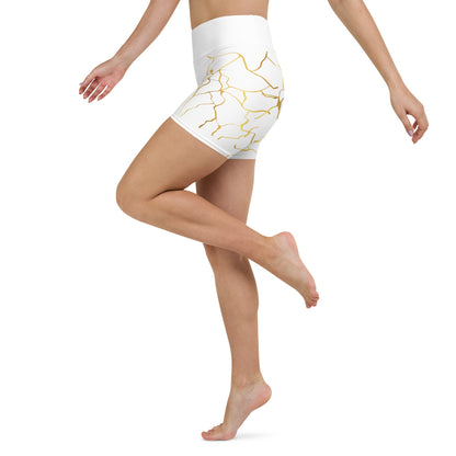 Short de Yoga Prestige™ Blanc et Or Filament - Prestige SXM