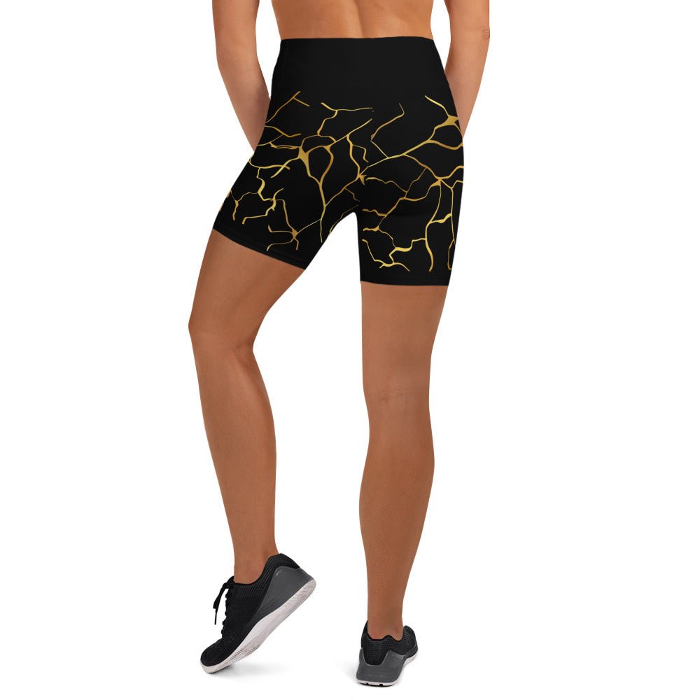 Short de Yoga Prestige™ Noir et Or Filament - Prestige SXM