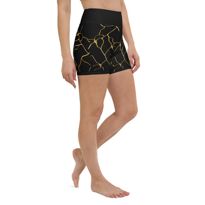 Short de Yoga Prestige™ Noir et Or Filament - Prestige SXM