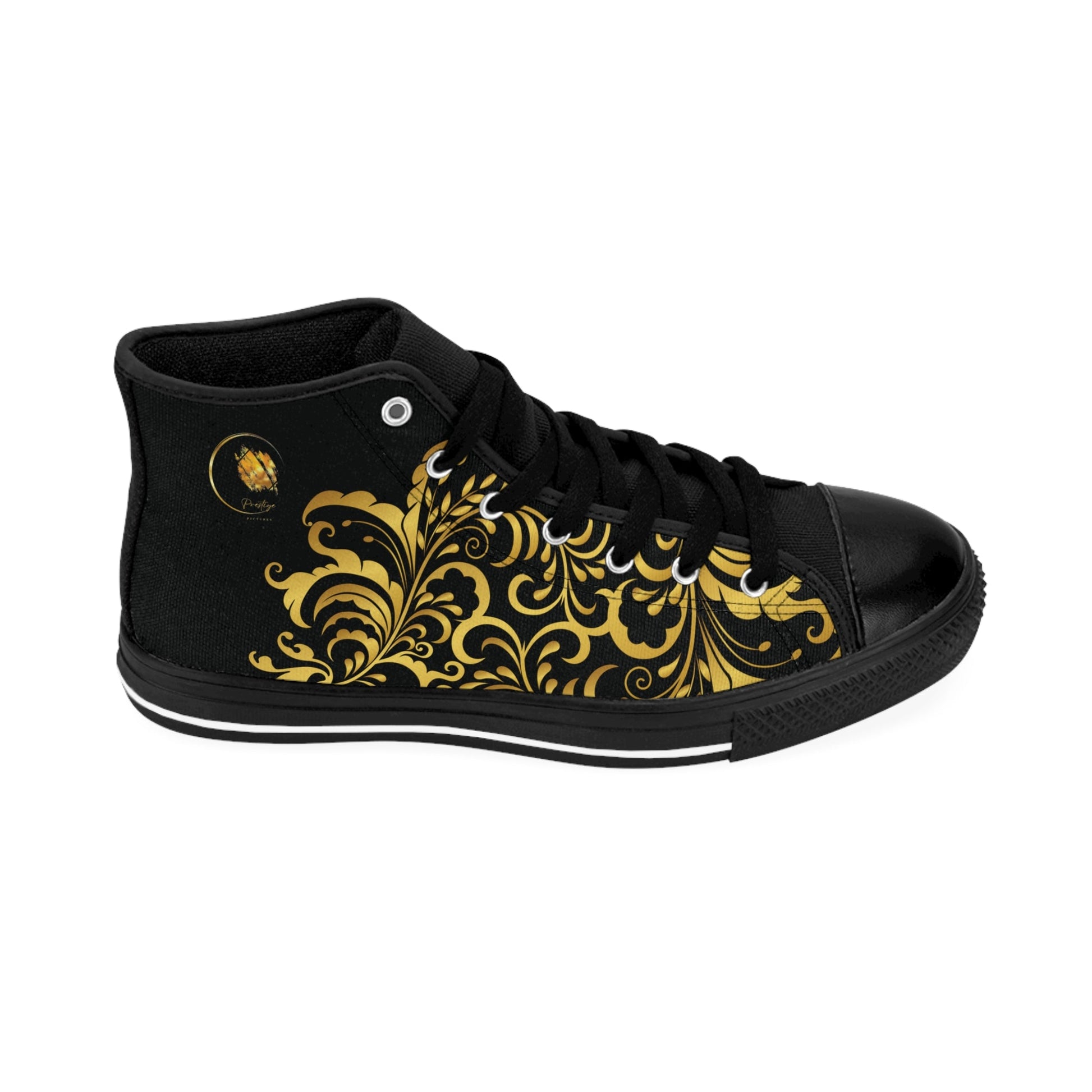 Sneakers classiques pour hommes Prestige™ Noir et Or Floraison - Prestige SXM