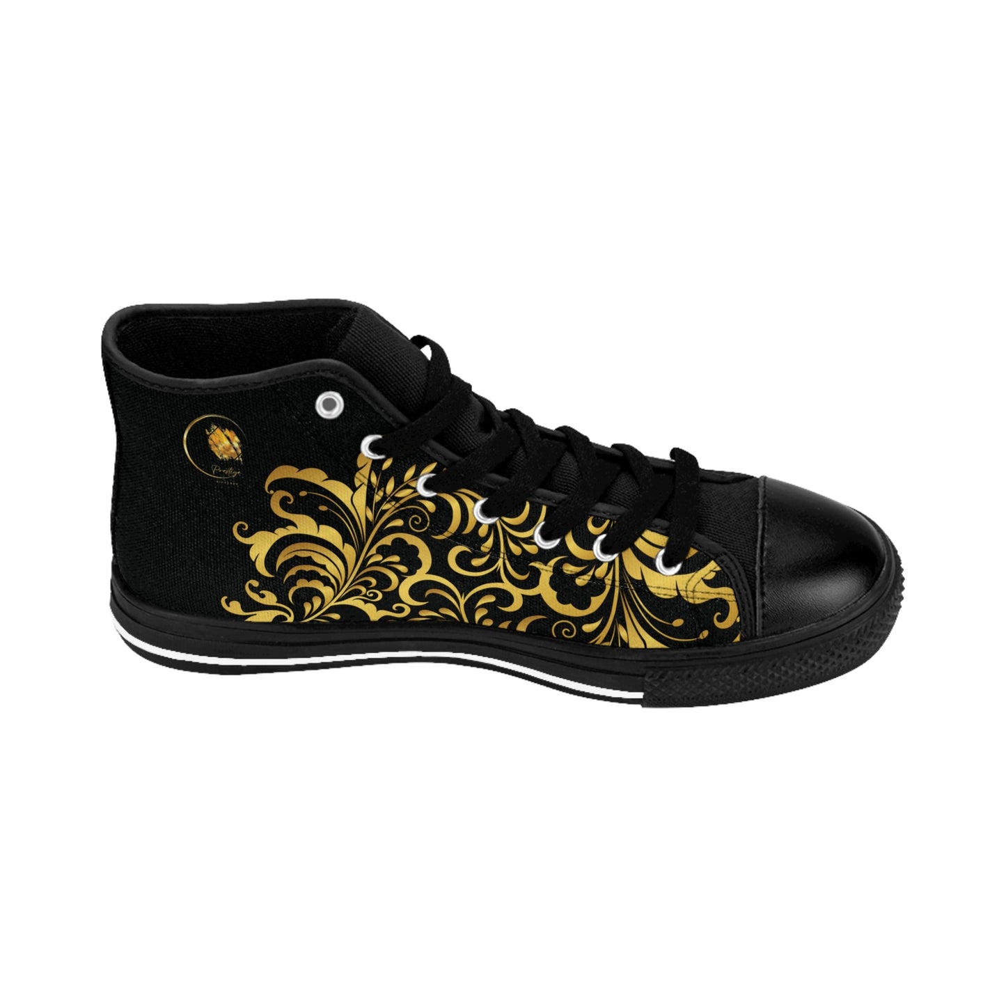 Sneakers classiques pour hommes Prestige™ Noir et Or Floraison - Prestige SXM