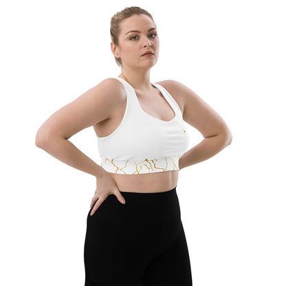 Soutien - gorge de sport longiligne Prestige™ Blanc et Or semi Filament "ME MYSELF & I" - Prestige SXM